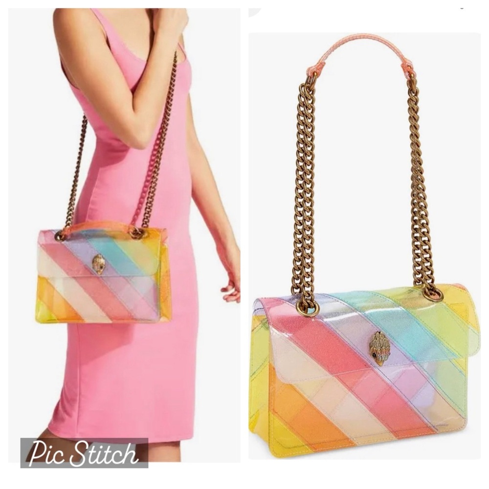 Kensington Vinyl CLEAR RAINBOW GLITTERED crossbody / shoulder bag - Picture 3 of 17